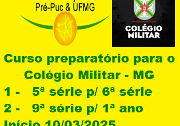 COLÉGIO MILITAR 2025 – 9ª SÉRIE PARA 1º ANO