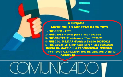 PRE-ENEM/EXTENSIVO ON-LIVE (LIVE/EAD) 2025/2026 – MANHÃ/TARDE/NOITE/SÓ AOS SÁBADOS